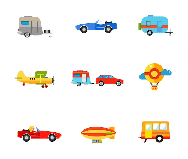 Free vector transportation icon set