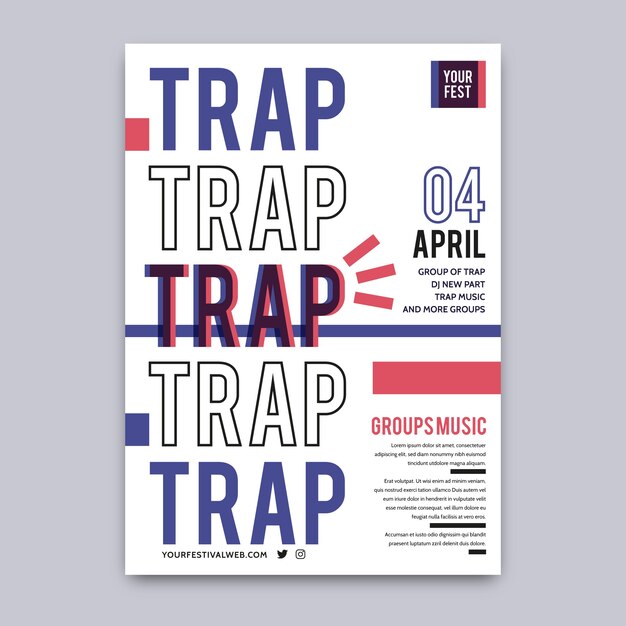 Trap festival poster template