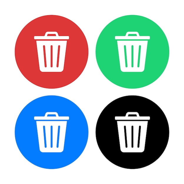 Free Vector trash can circles set