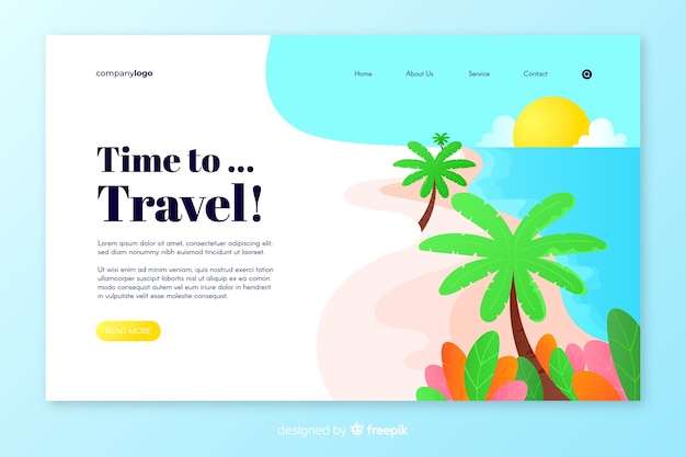 Free vector travel around the world landing page