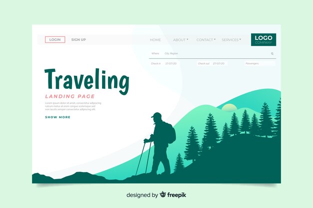 Travel around the world landing page