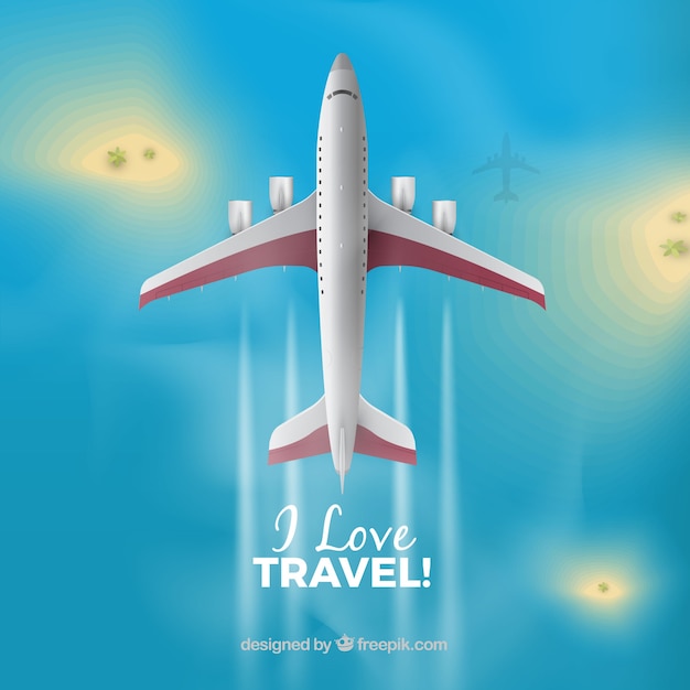 Free Vector travel background in realistic style