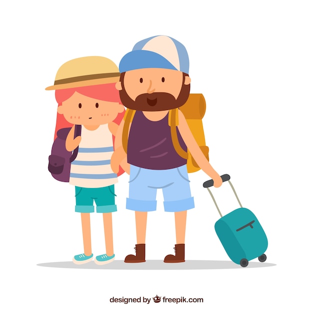 Free Vector travel background with couple