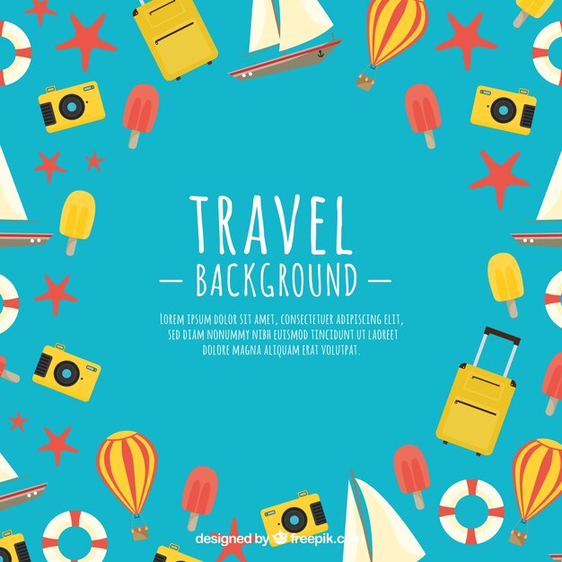 Travel background with elements