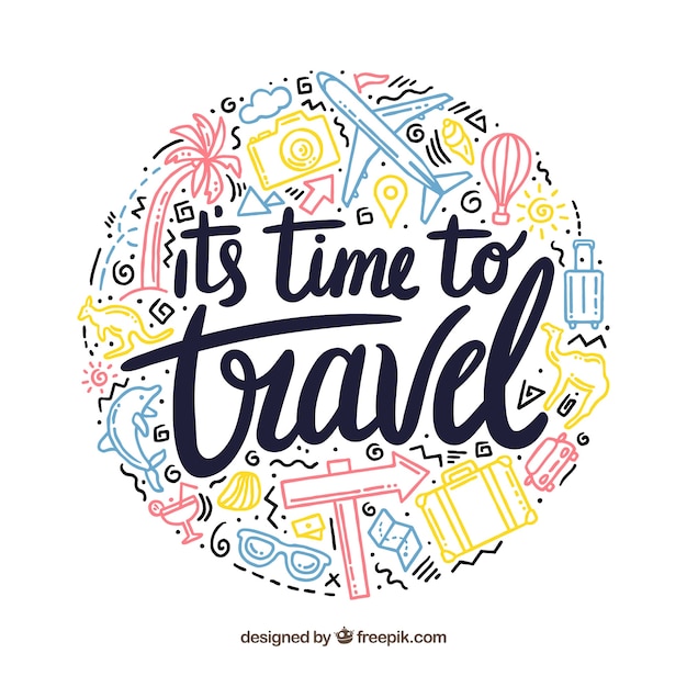 Travel background with lettering