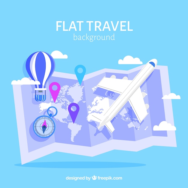 Travel background with map