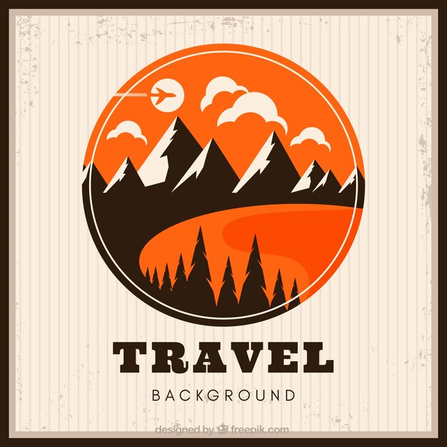 Travel background with mountains