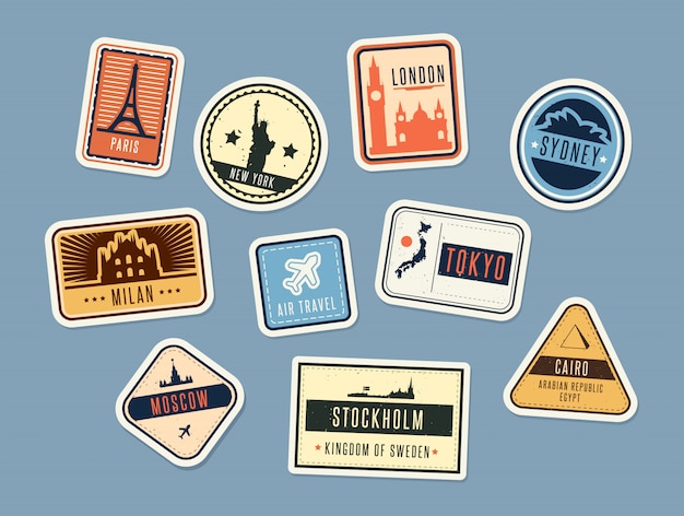 Free Vector travel badges set