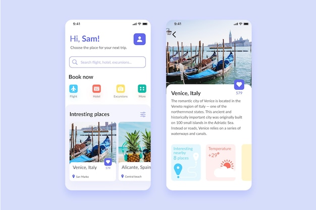 Travel booking app theme