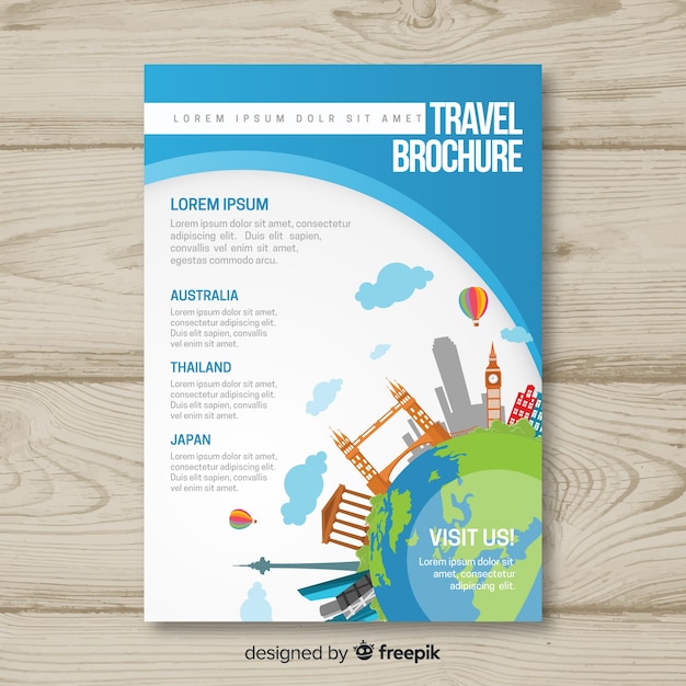 Free vector travel brochure template