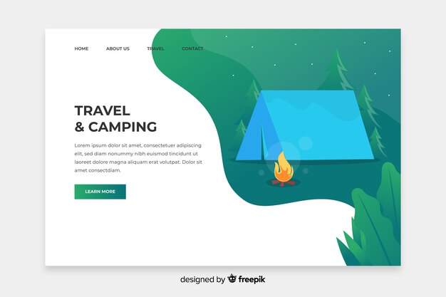 Travel and camping landing page template