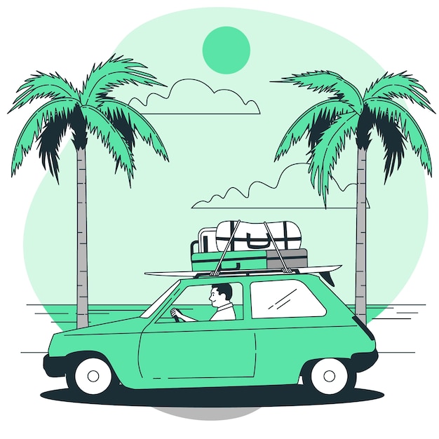 Travel car concept illustration