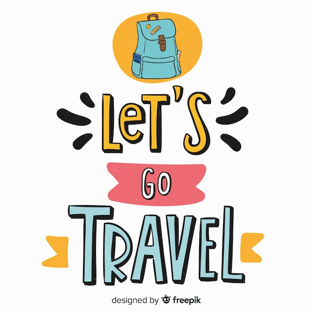 Travel decorative background lettering style