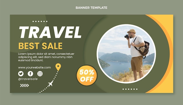 Free Vector travel design template banner