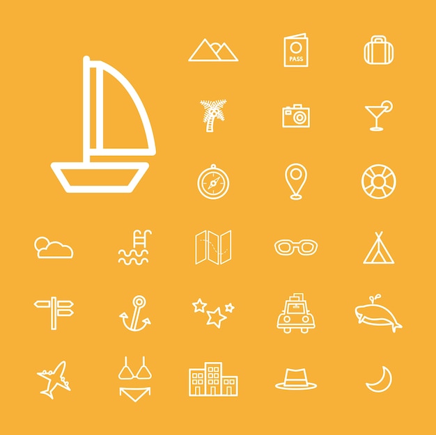 Free vector travel destination icon vectors illustration concept