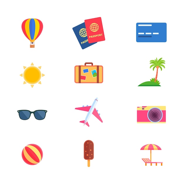 Free Vector travel element collection with flat design