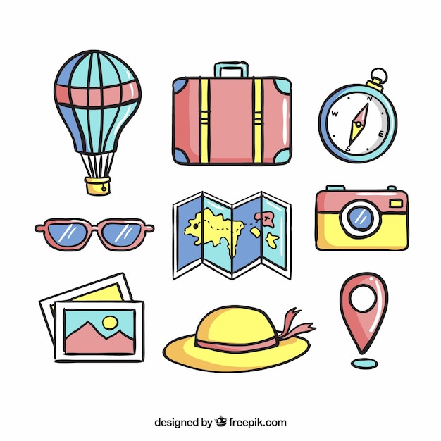 Free vector travel elements collection