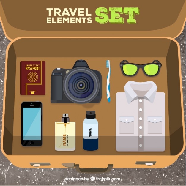 Free Vector travel elements set