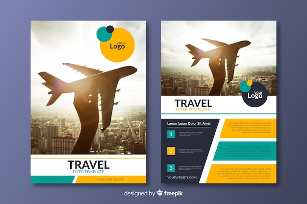 Travel flyer template with photo