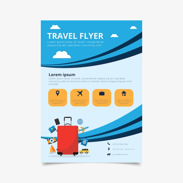 Free Vector travel flyer template