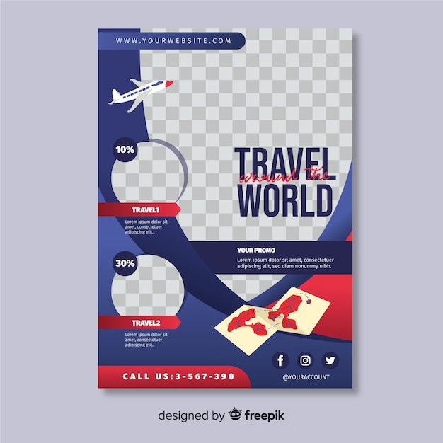 Free Vector travel flyer template