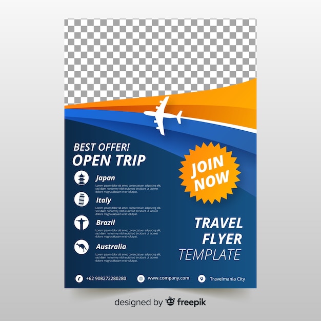 Free Vector travel flyer template