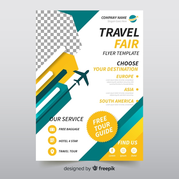 Free Vector travel flyer template