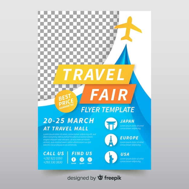 Free Vector travel flyer template