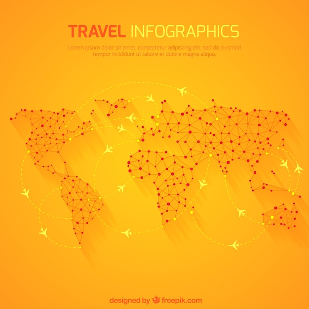 Travel infographic with world map