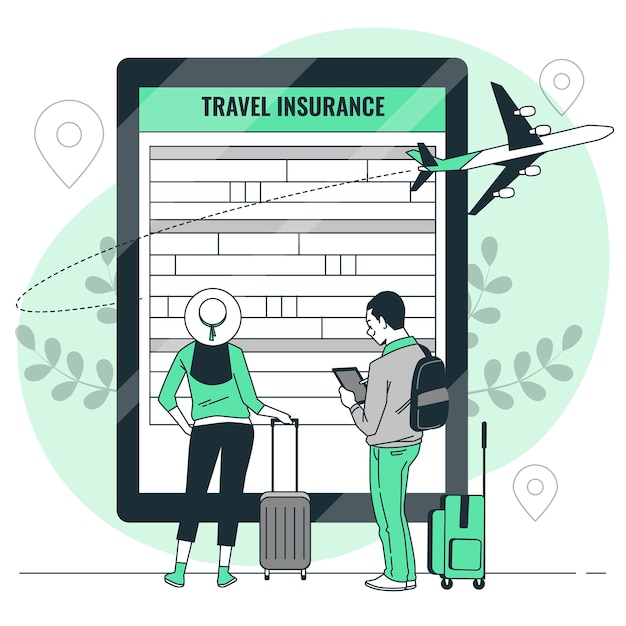 Travel insurance concept illustration