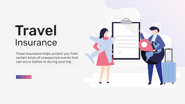 Travel insurance template for blog banner