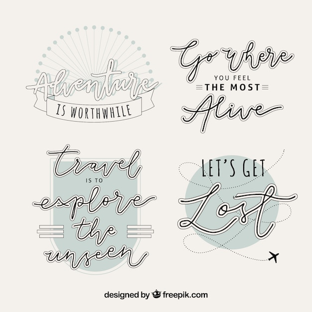 Free Vector travel label collection