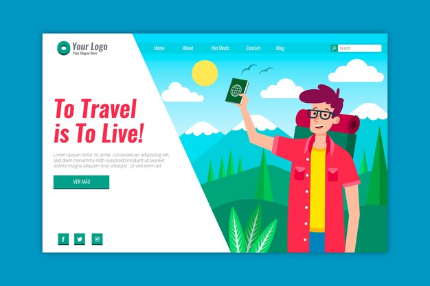 Travel landing page template