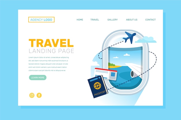 Travel landing page template