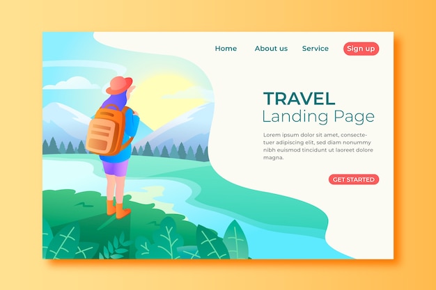 Travel landing page template