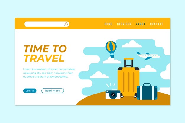 Travel landing page template