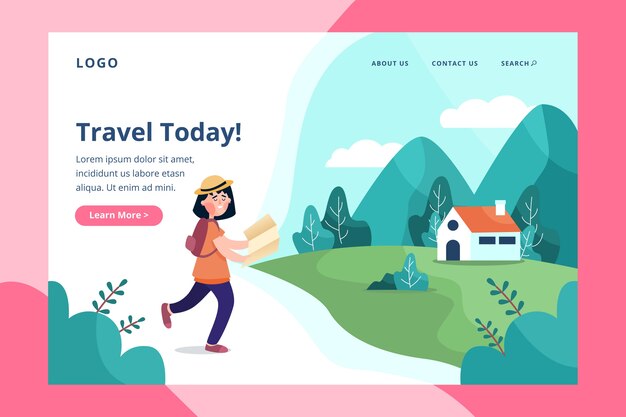 Travel landing page template