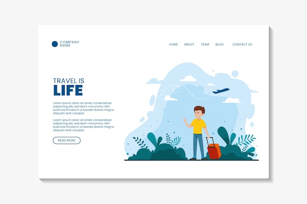 Free Vector travel landing page template