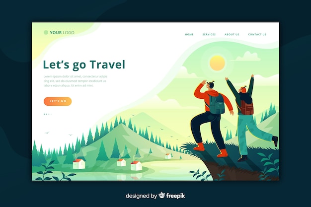 Travel landing page template