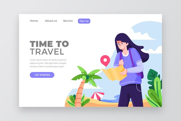 Travel landing page template