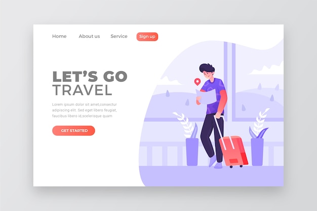 Travel landing page template