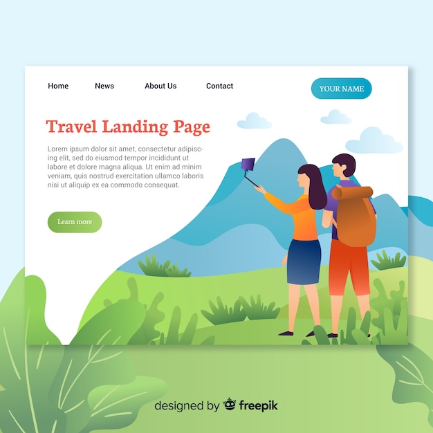 Travel landing page