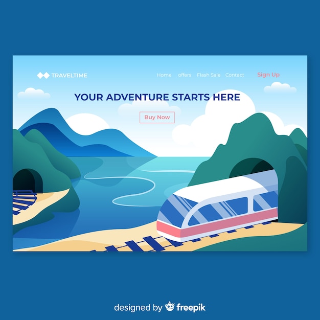 Free vector travel landing page