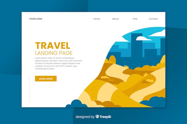 Free vector travel landing page