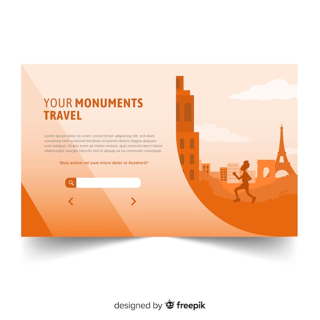 Free Vector travel landing page