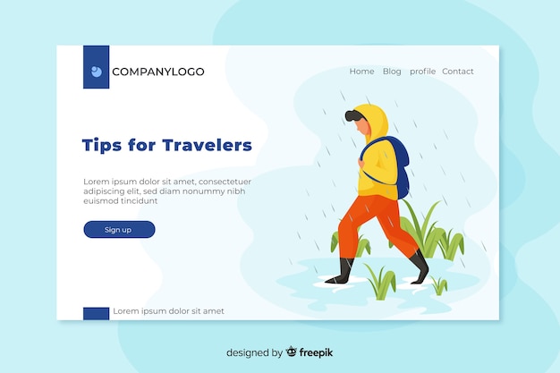 Travel landing page