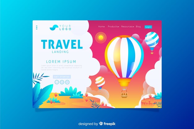 Travel landing page