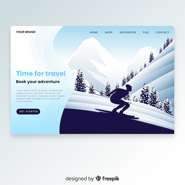 Free Vector travel landing page