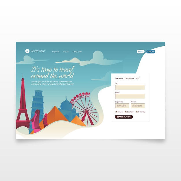 Travel landing page