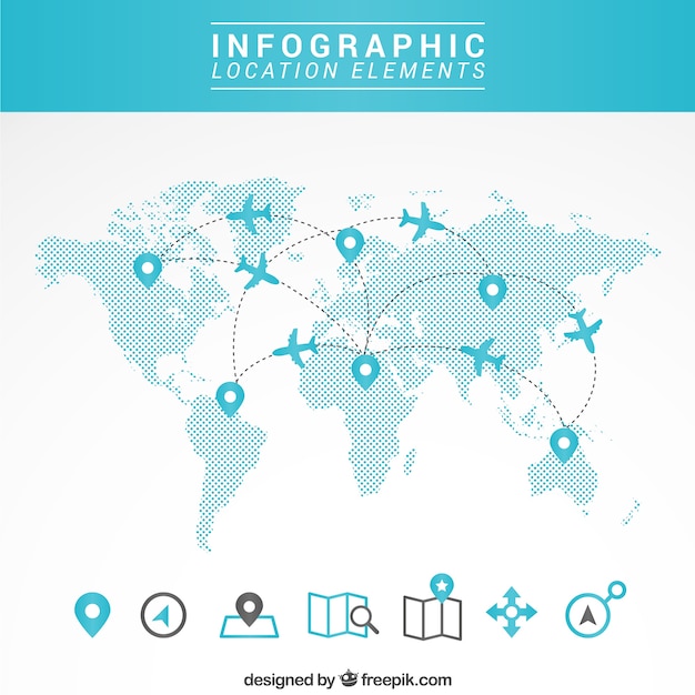 Travel map infographic